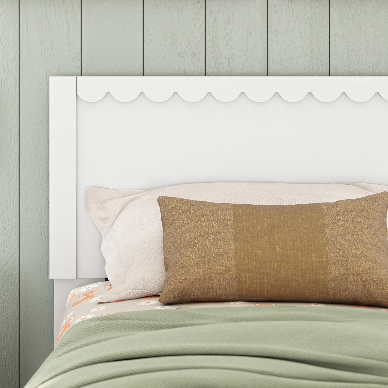 Twin Panel Headboard 41.38"x42.8" Matte White