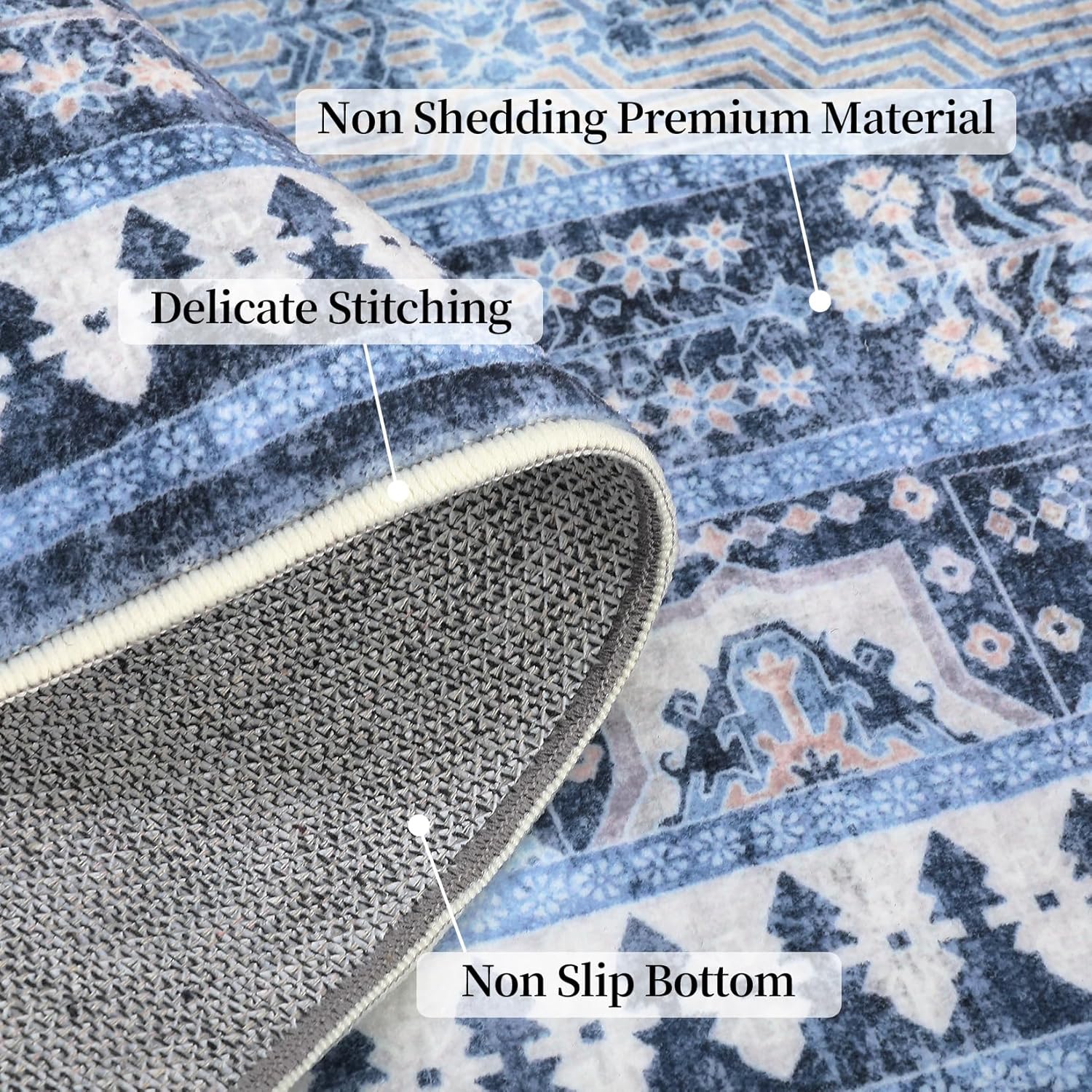 2x8 Runner Rug, Machine Washable Brown