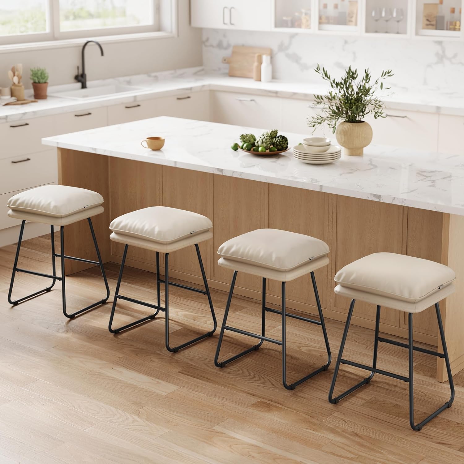Set of 2 Bar Stools 25.6" Height