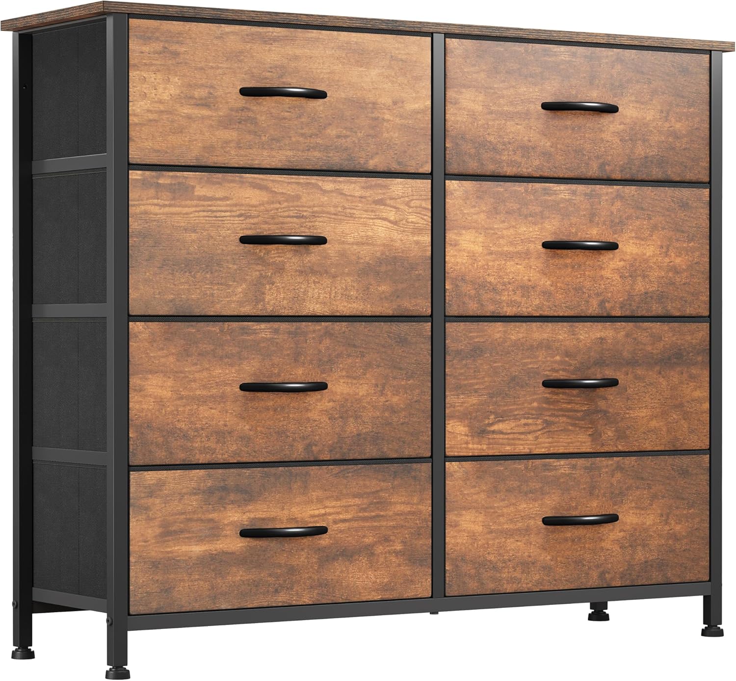 8-Drawer Fabric Dresser with Wooden Top