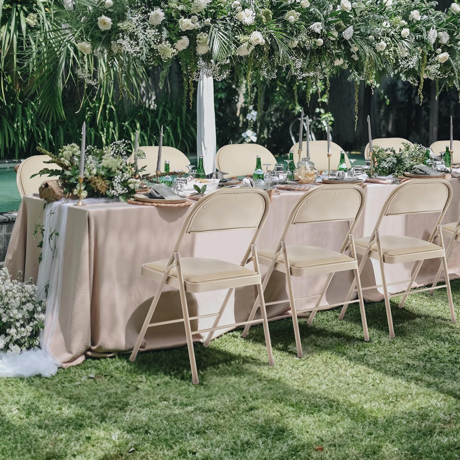 12-Pack Leather Padded Folding Chairs