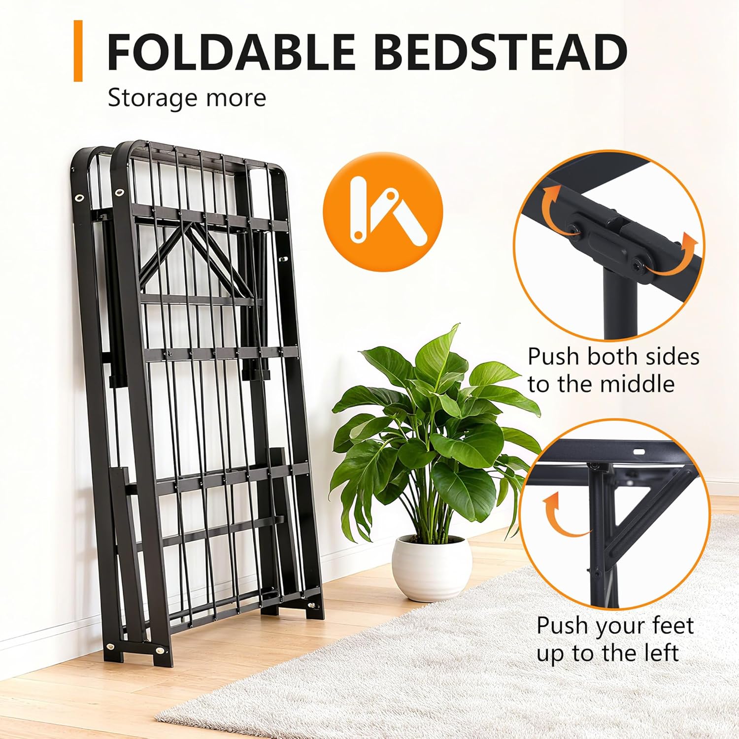 Twin Metal Bed Frame with Under-Bed Storage