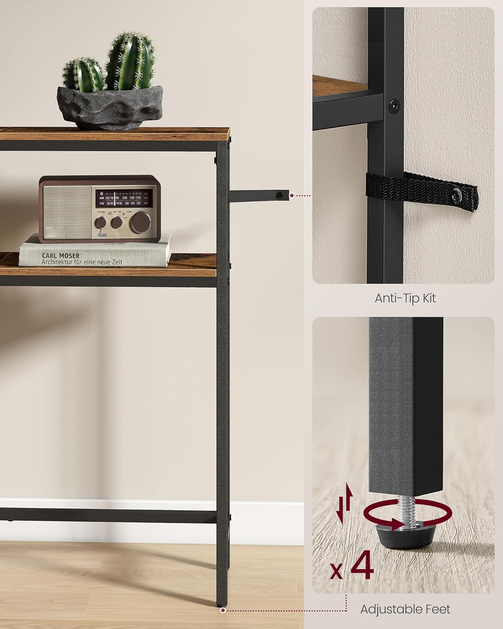 Rustic Console Table 7.9" x 39.4" x 31.5"