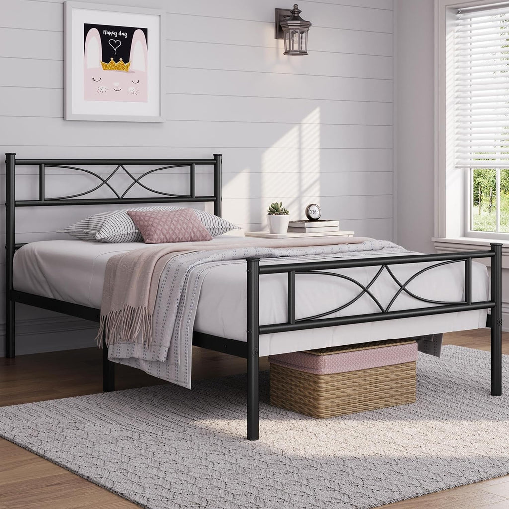 Twin Size Metal Bed Frame with Headboard