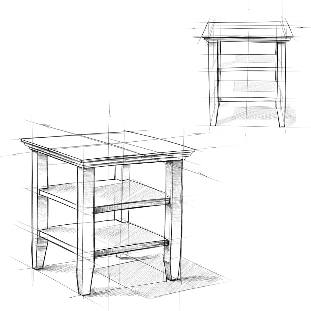 Square Solid Wood End Table 19"