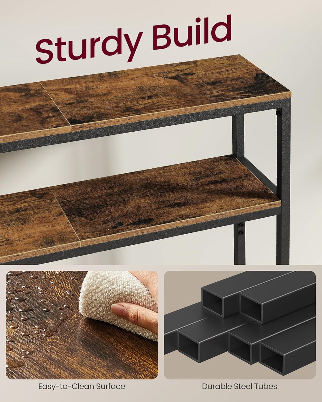 Rustic Console Table 7.9" x 39.4" x 31.5"