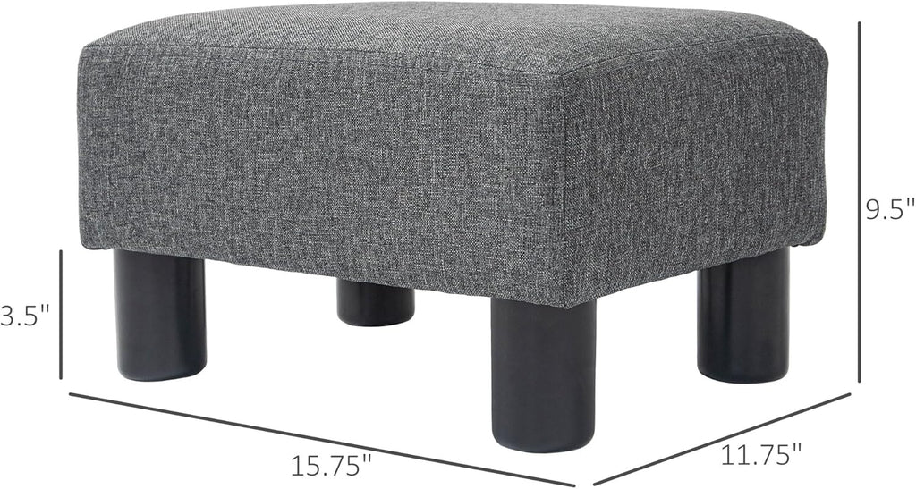 Small Charcoal Gray Ottoman Foot Stool