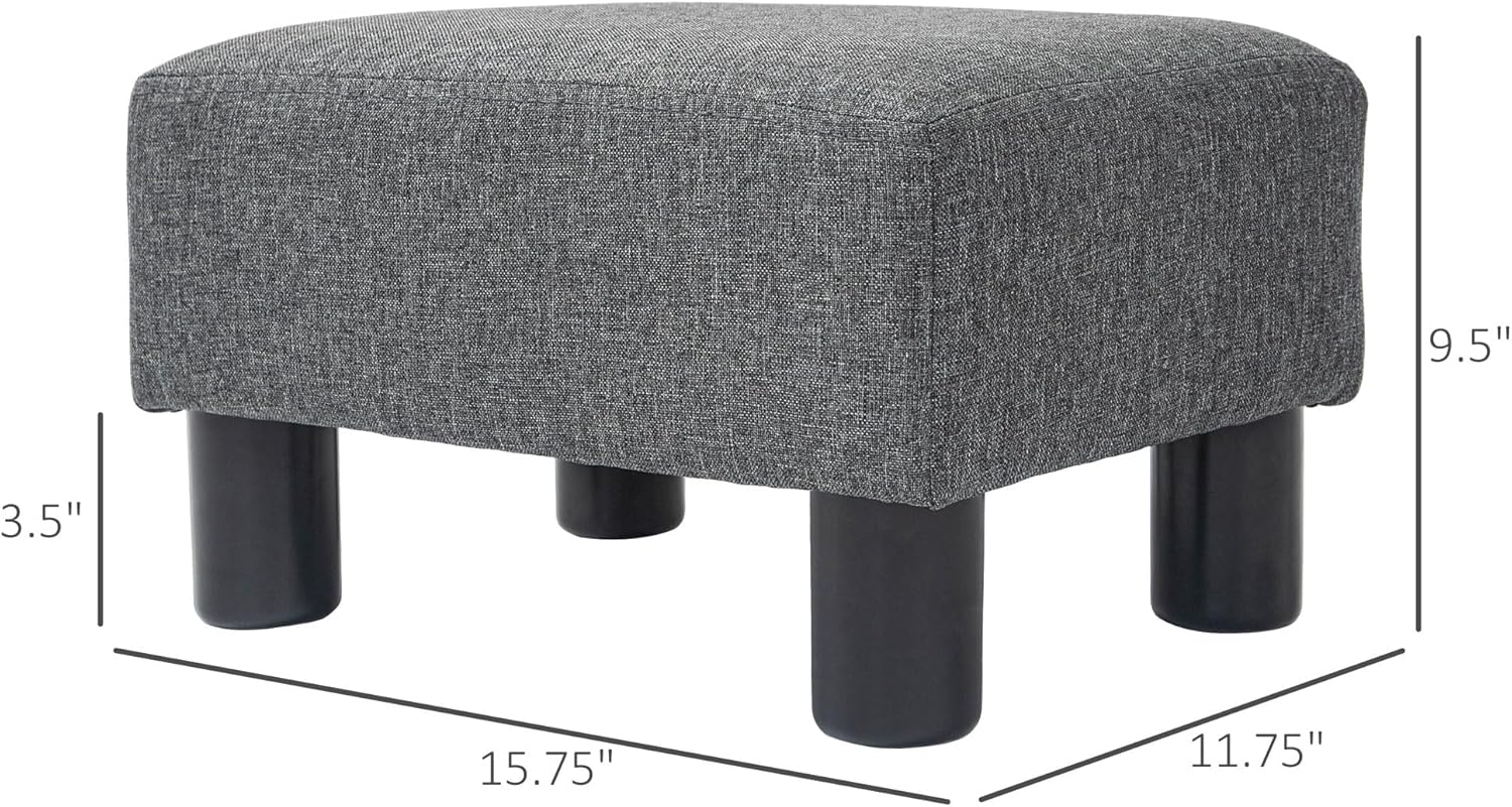 Small Charcoal Gray Ottoman Foot Stool