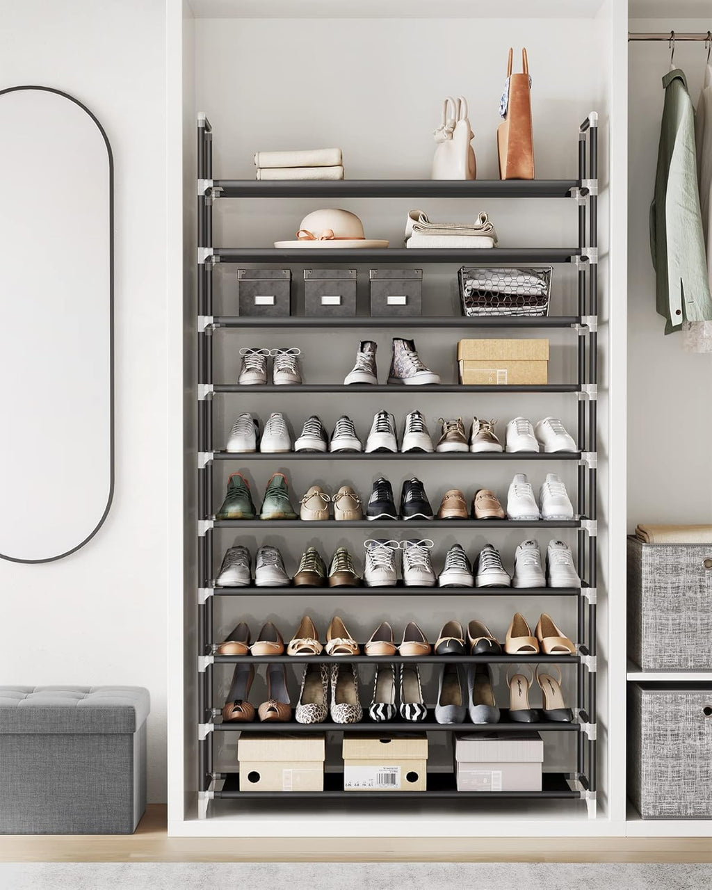 10-Tier Shoe Rack (37”W)
