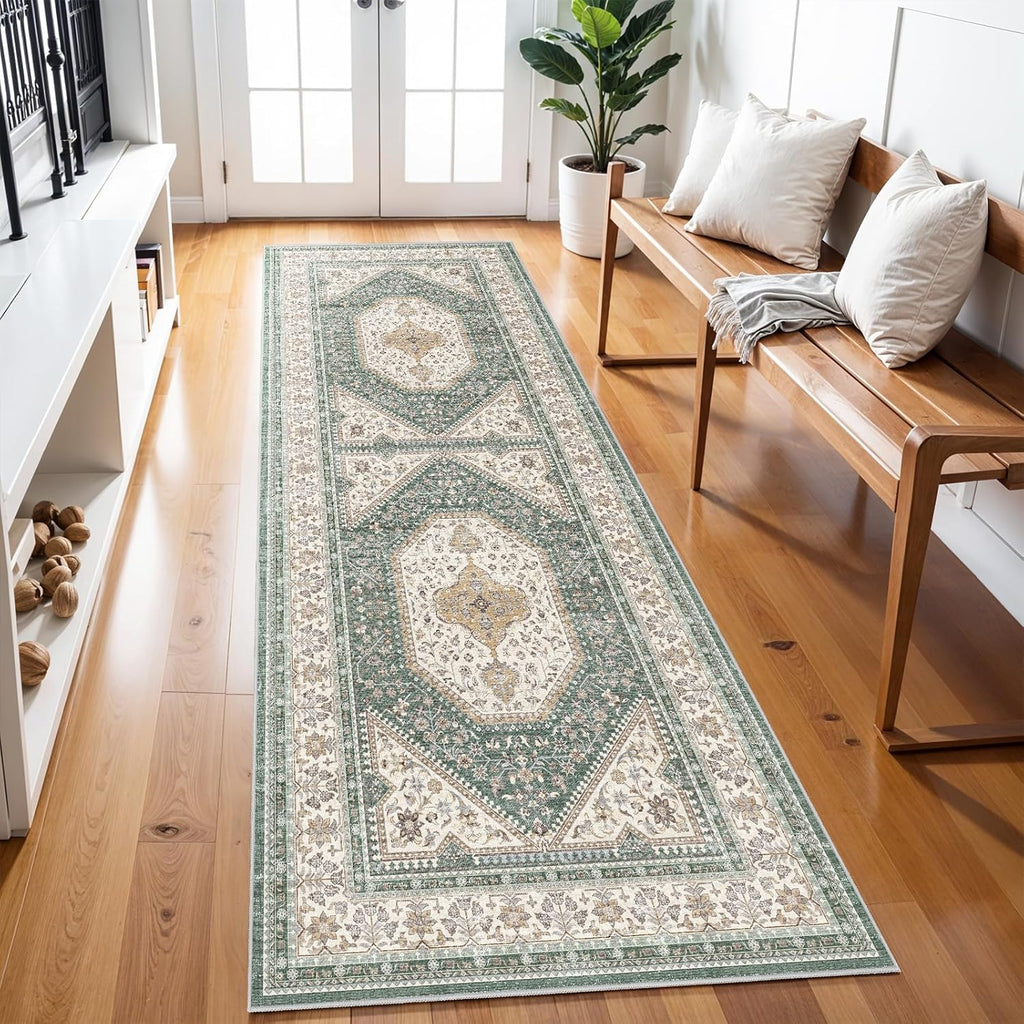 3x8 Vintage Runner Rug with Non-Slip Backing