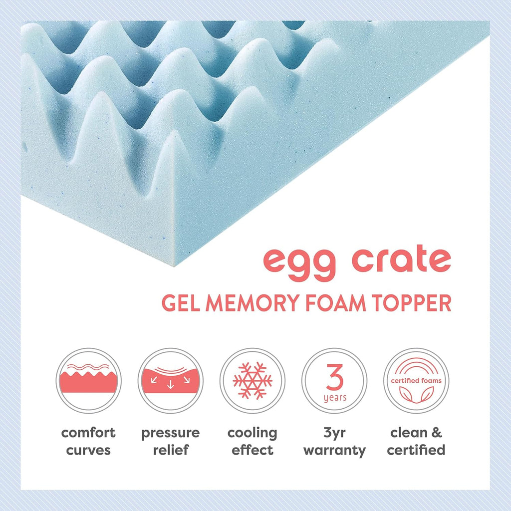 King Mattress Topper with Cooling Gel