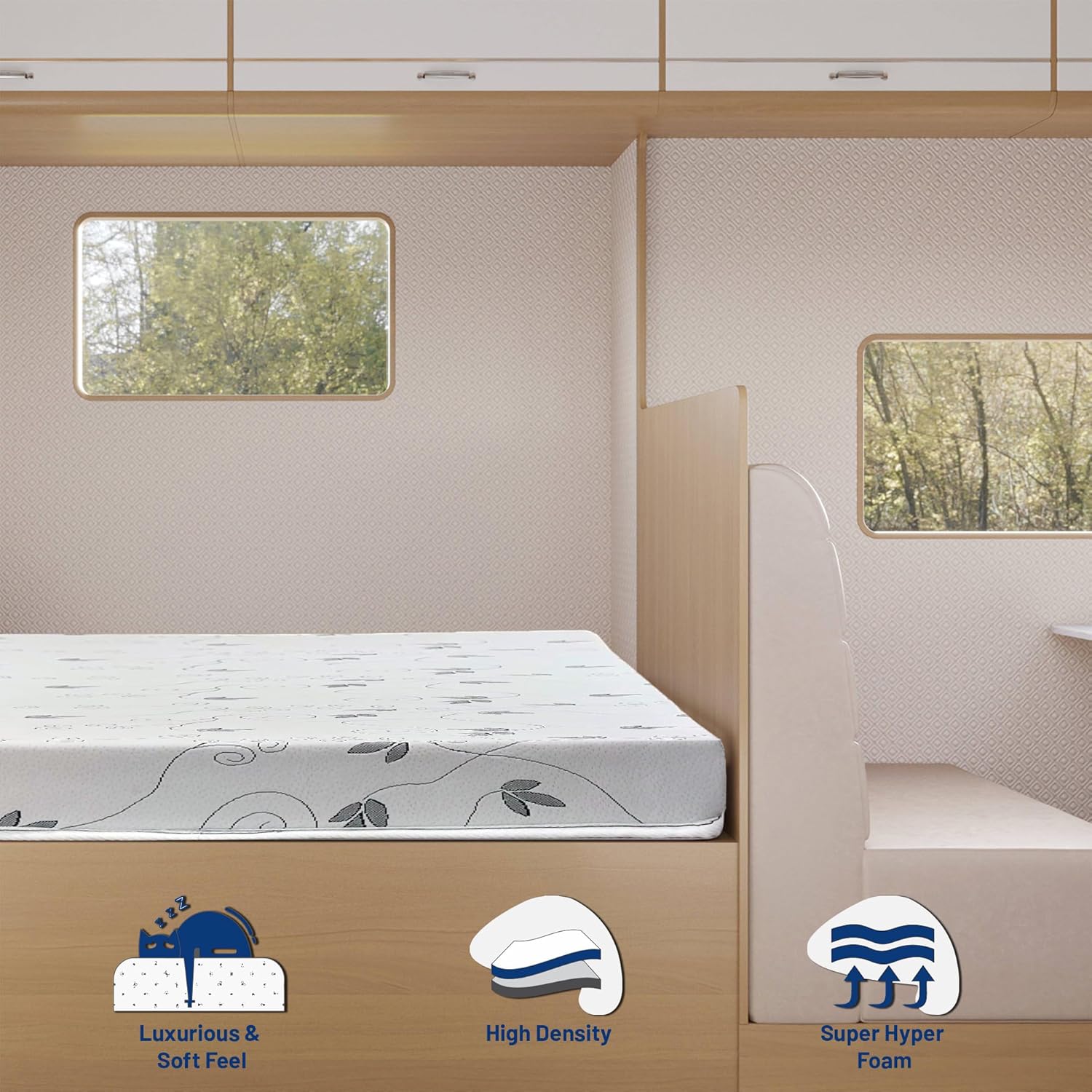 High-Density Foam RV Mattress 75"x32"