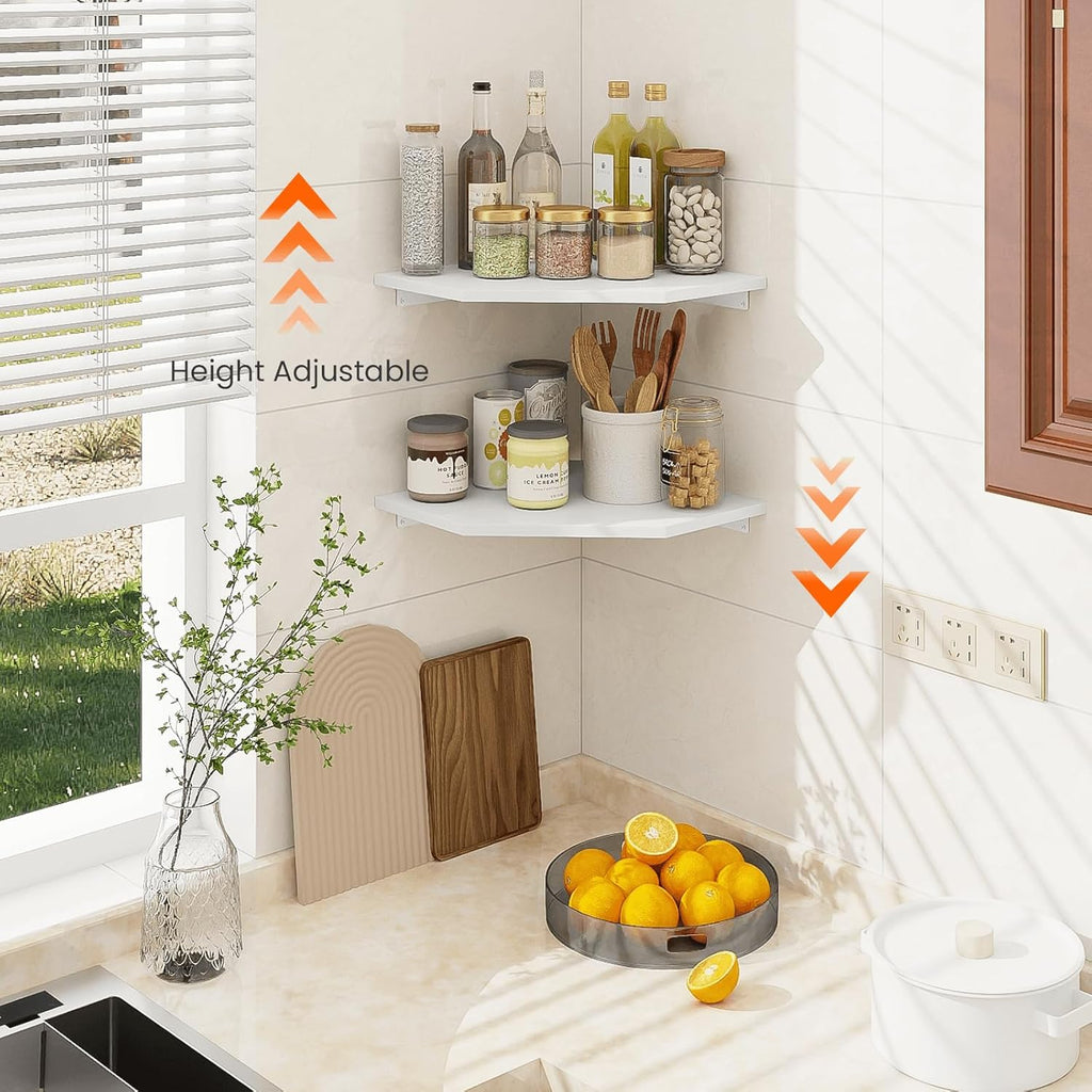 Set of 2 Corner Wall Shelves