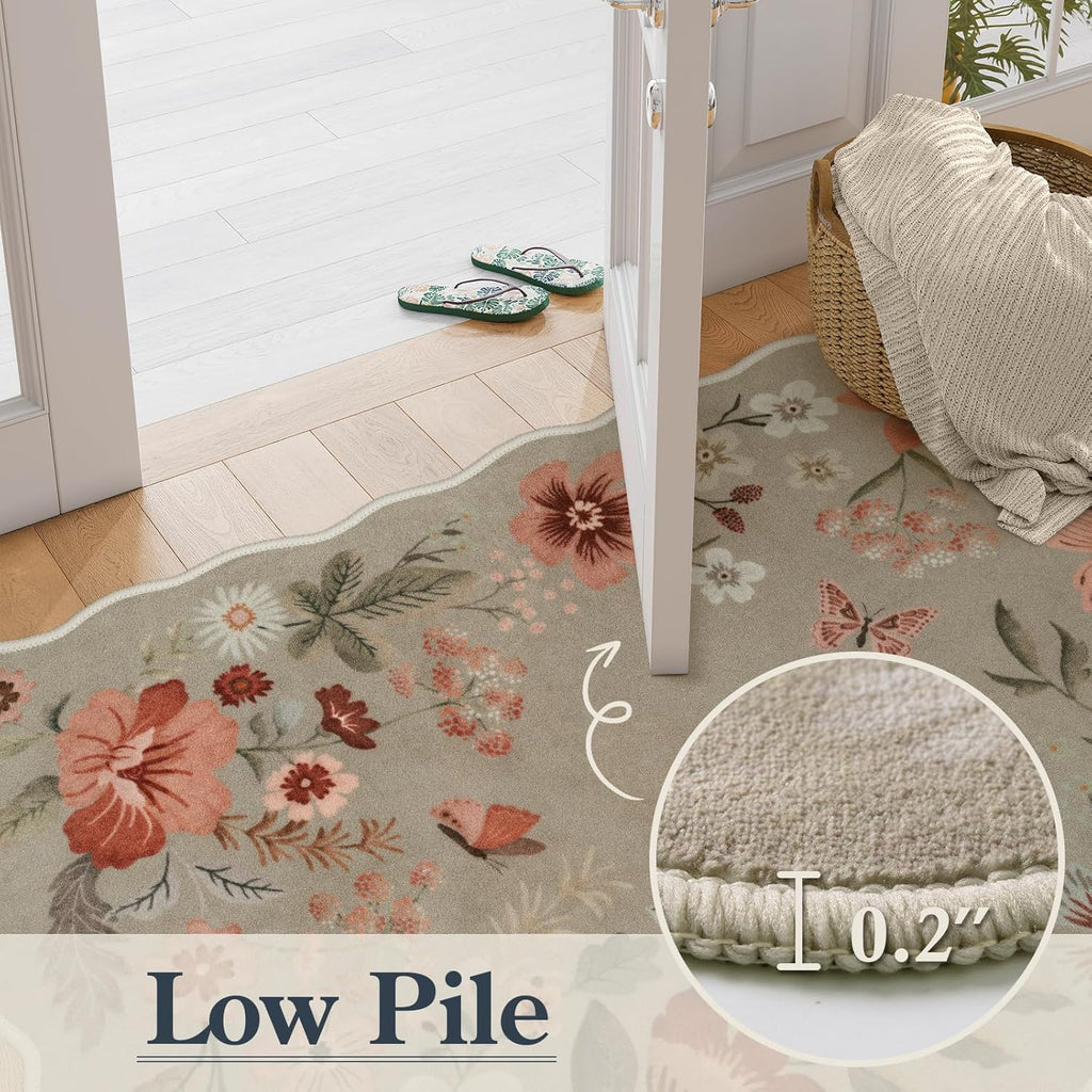 Small 2x3ft Floral Kitchen Rug