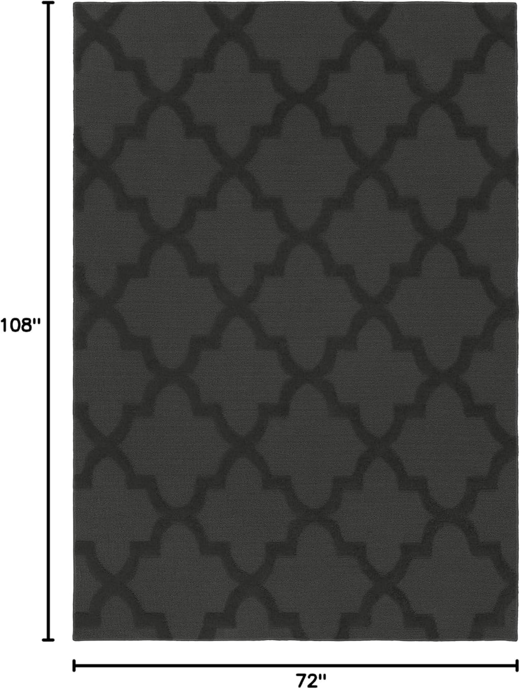 6' x 9' Cinder Gray Cut-Loop Trellis Area Rug