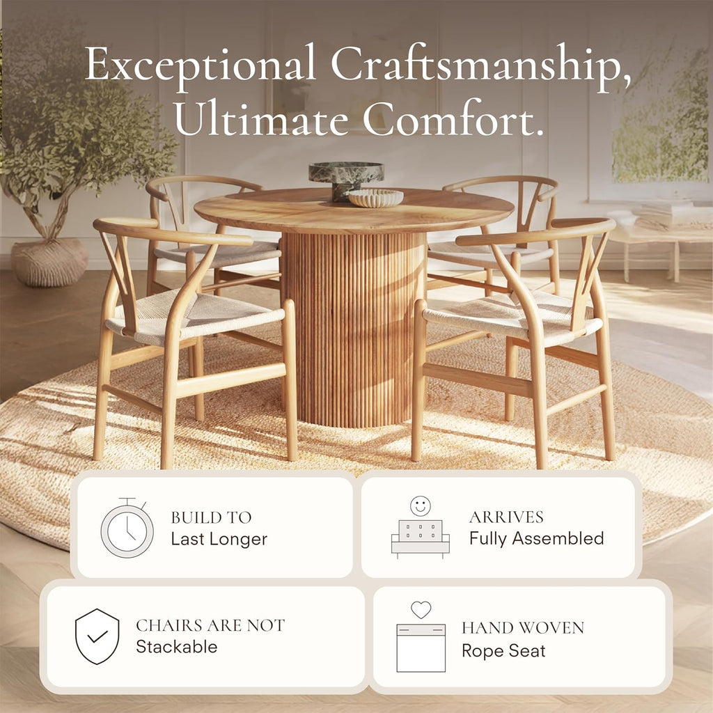 Oak Wishbone Dining Chair with Arms