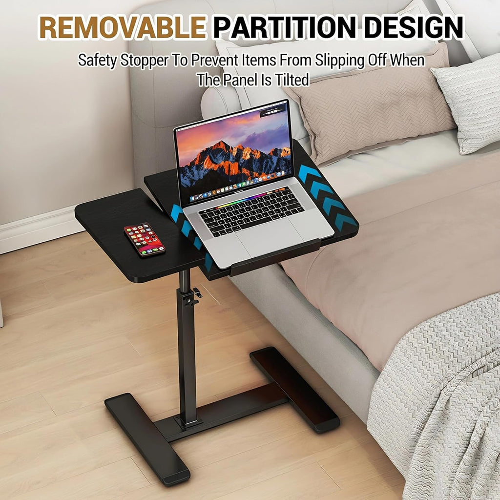 Height Adjustable Overbed Table with Wheels