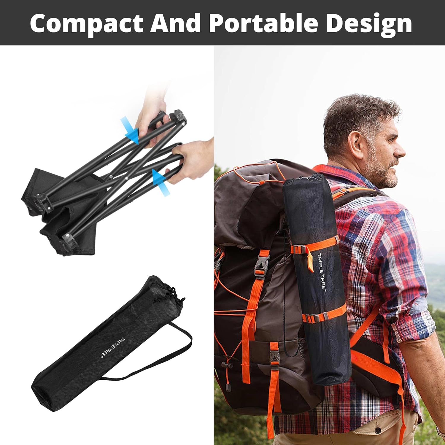 Small Lightweight Folding Camping Stool 2-Pack