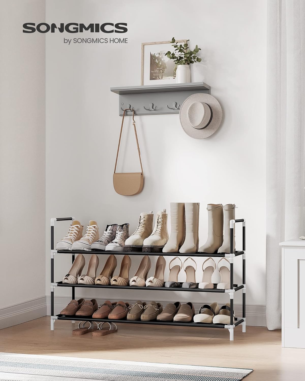 3-Tier Shoe Rack Slim Space-Saving