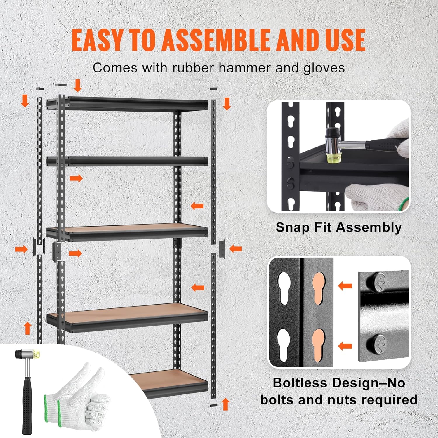 5-Tier Metal Garage Shelving Unit 30"x12"x60"
