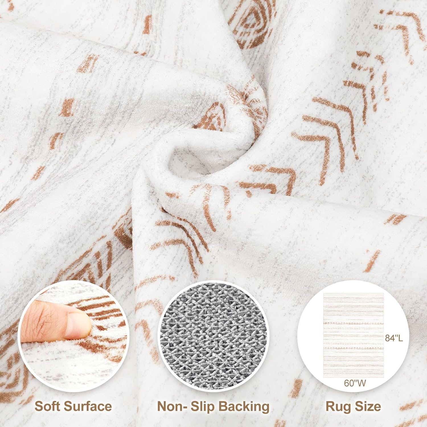 5x7 Washable Boho Area Rug