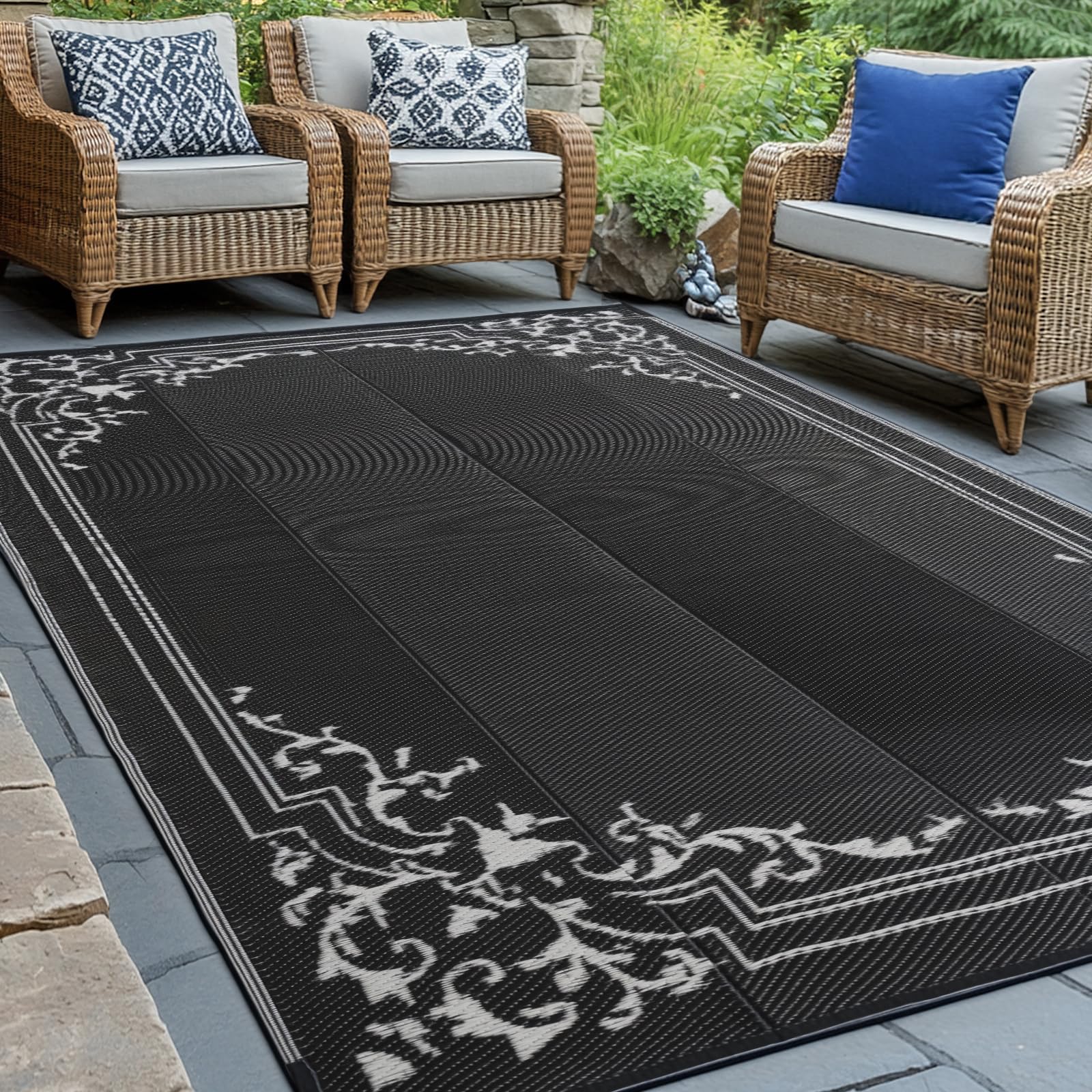 5x8ft Reversible Outdoor Rug