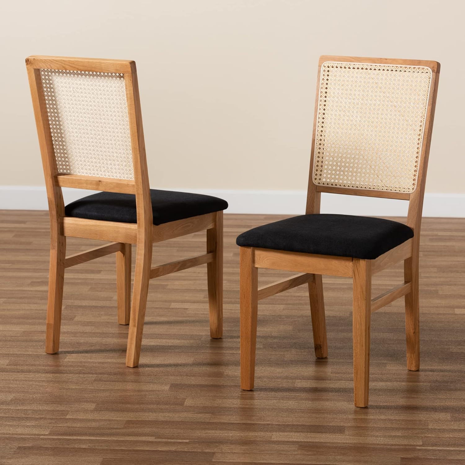 Mid-Century Modern Rattan Dining Chair Set