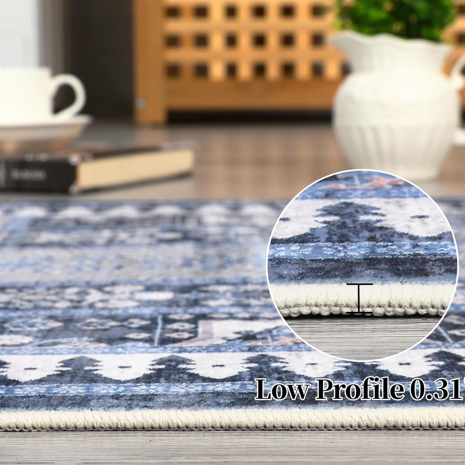 2x8 Runner Rug, Machine Washable Brown