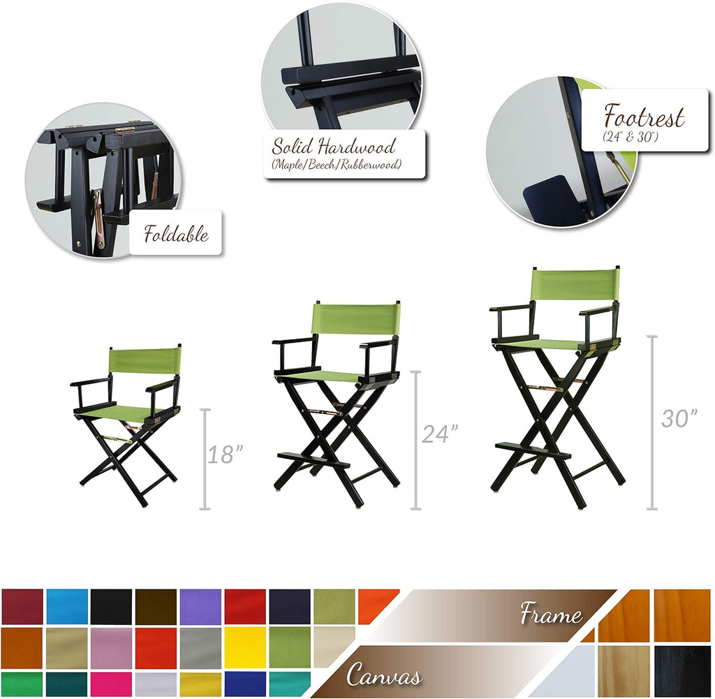 24" Director's Chair with Natural Wood Frame