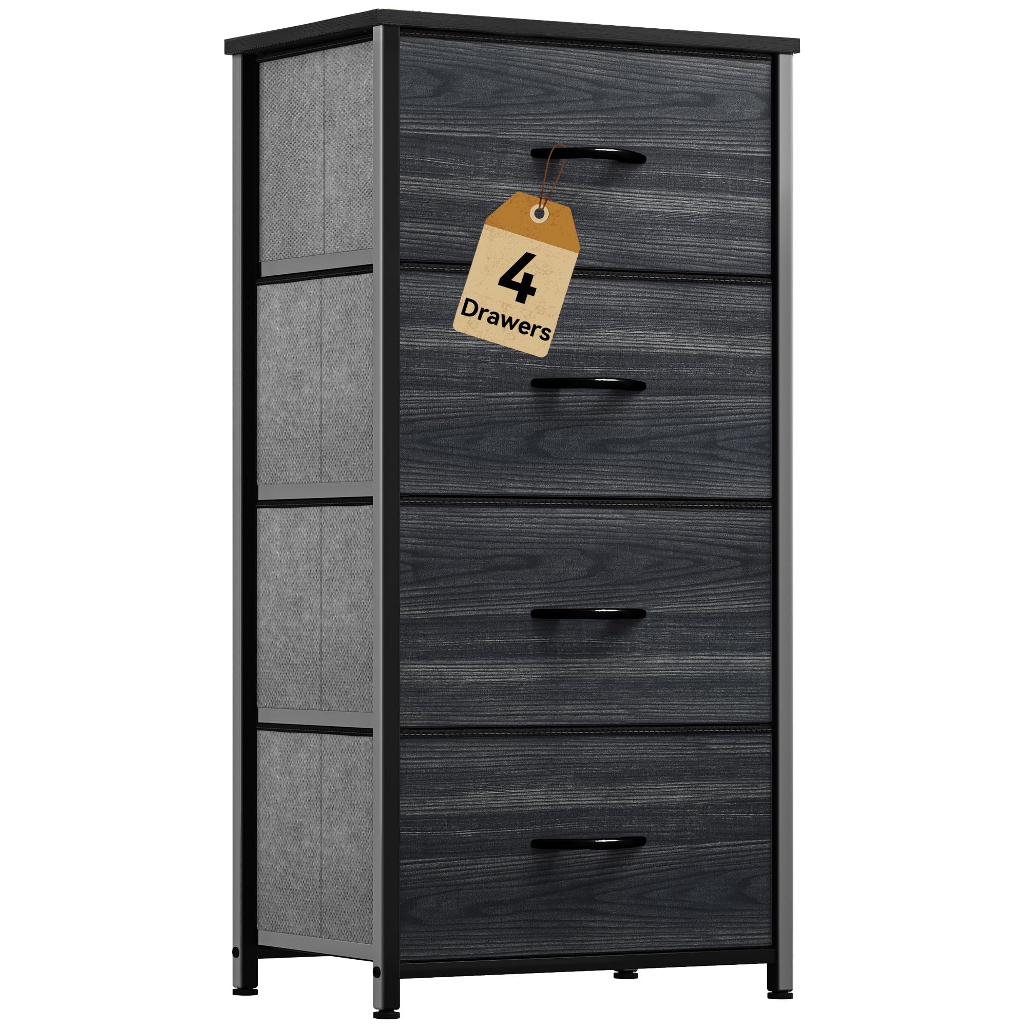4-Drawer Fabric Dresser with Steel Frame