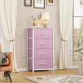 4-Drawer Pink Fabric Dresser with Steel Frame