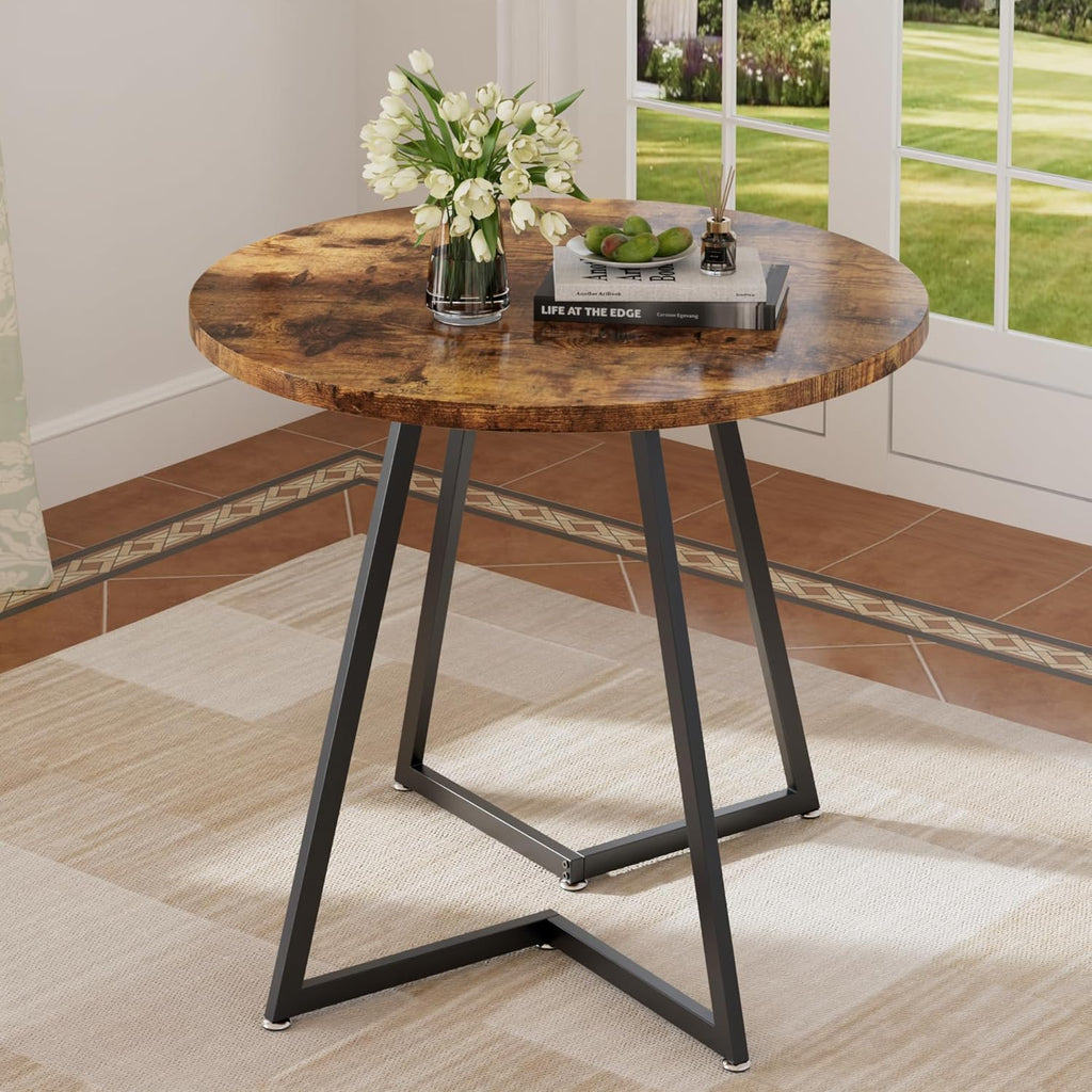Round Dining Table with Steel Frame 31.5"