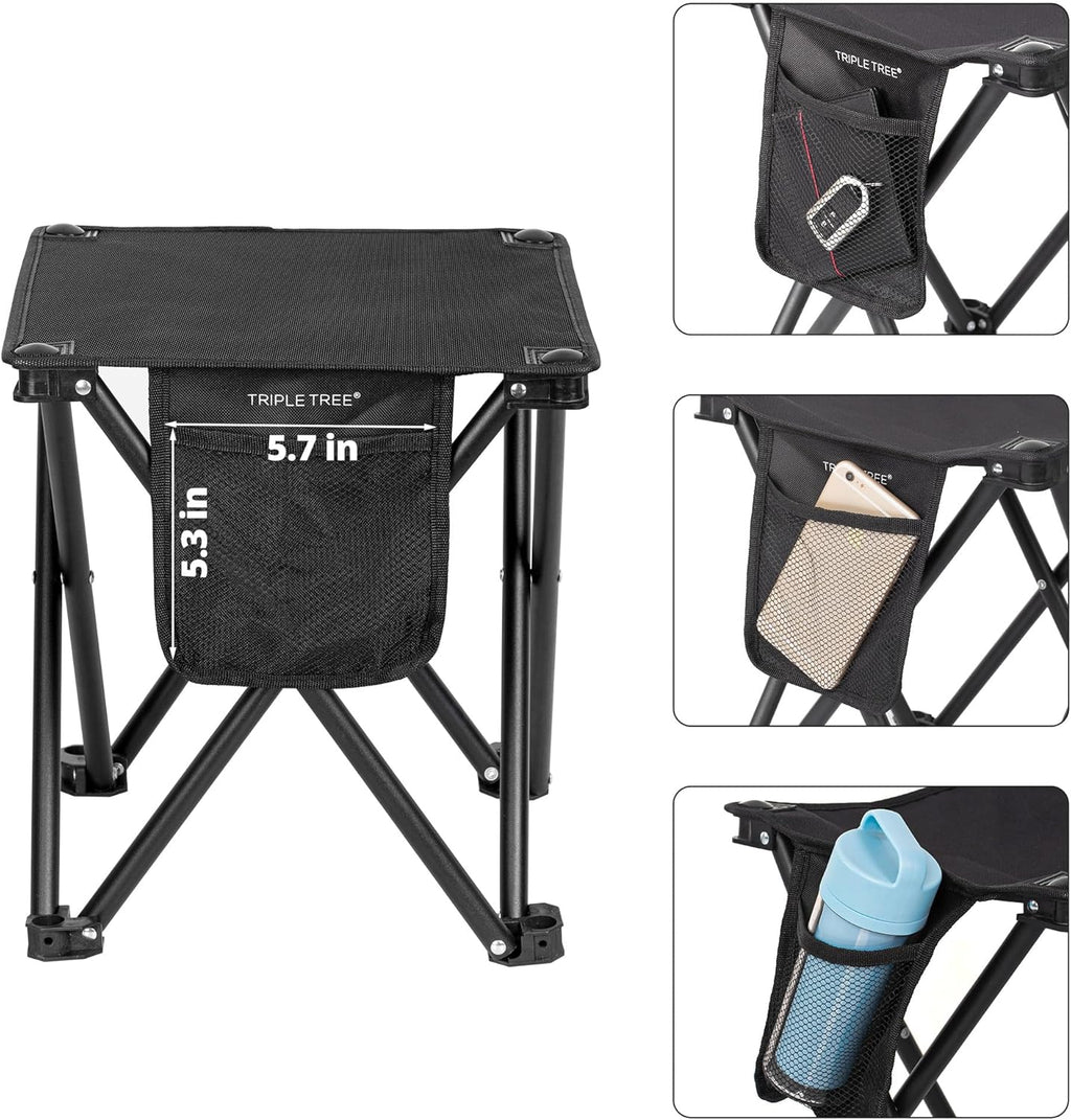 Small Lightweight Folding Camping Stool 2-Pack