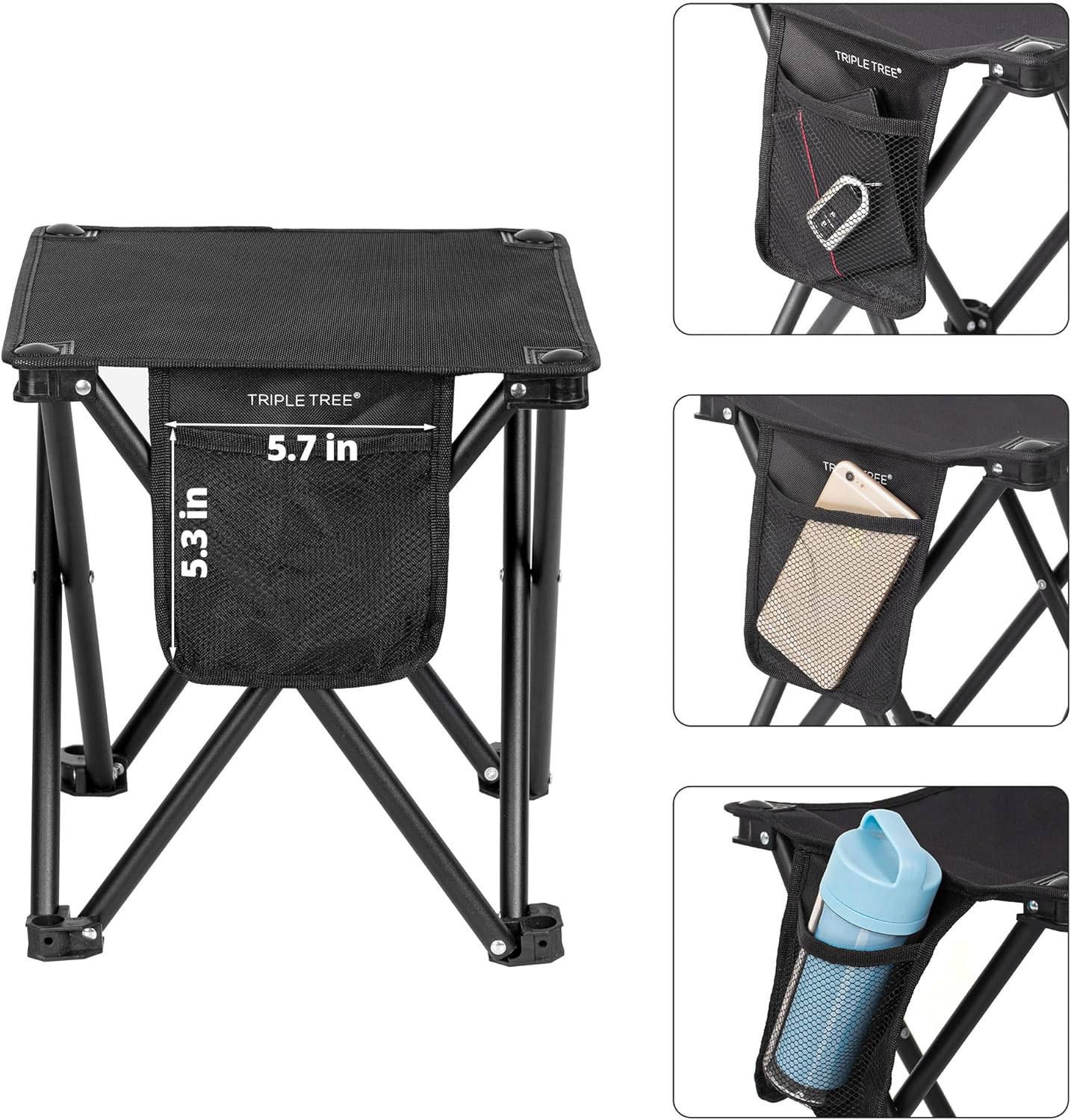 Small Lightweight Folding Camping Stool 2-Pack