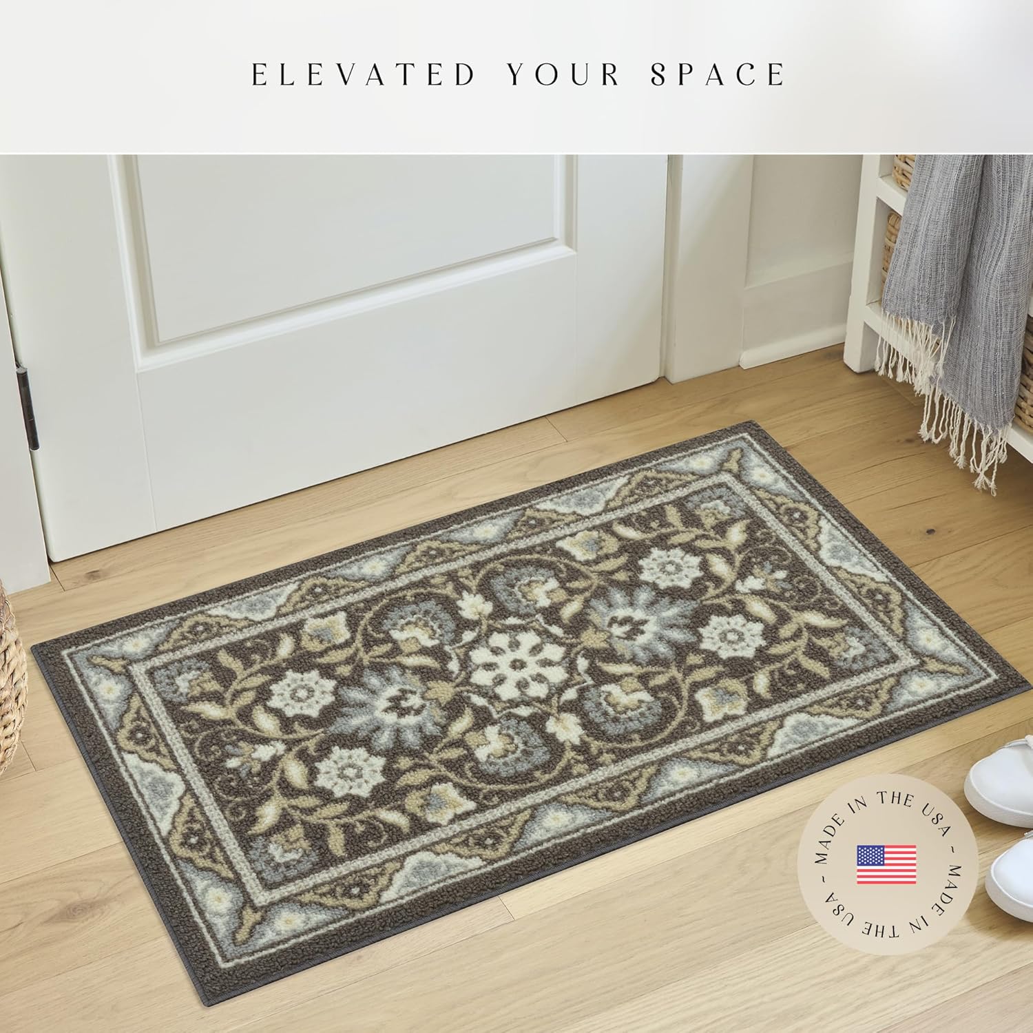 Light Brown Washable Kitchen Rug 1'8 x 2'10