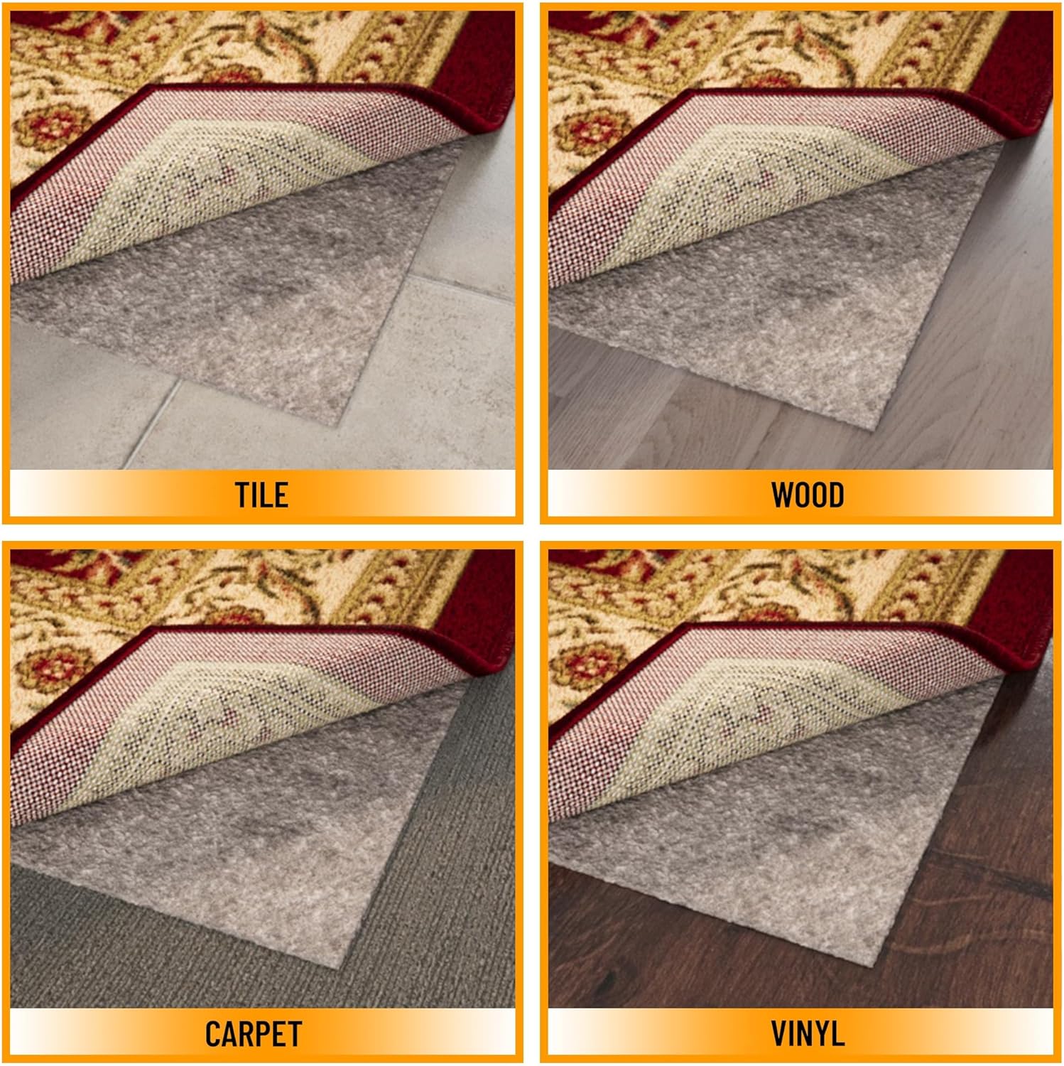 4' x 8' Non-Slip Rug Pad Gripper - Dual Surface