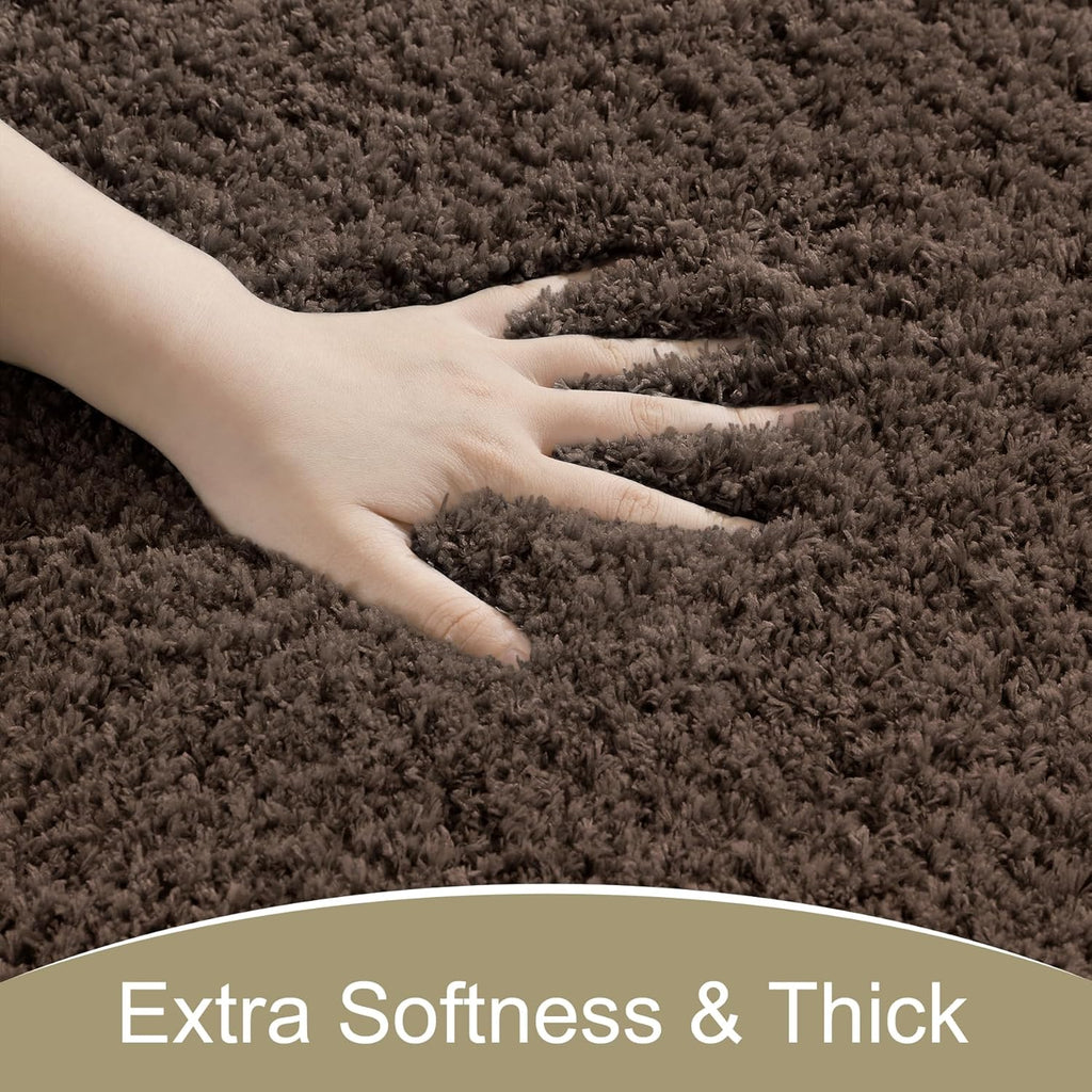 Long Bathroom Runner Rug 24"x60" Deep Brown