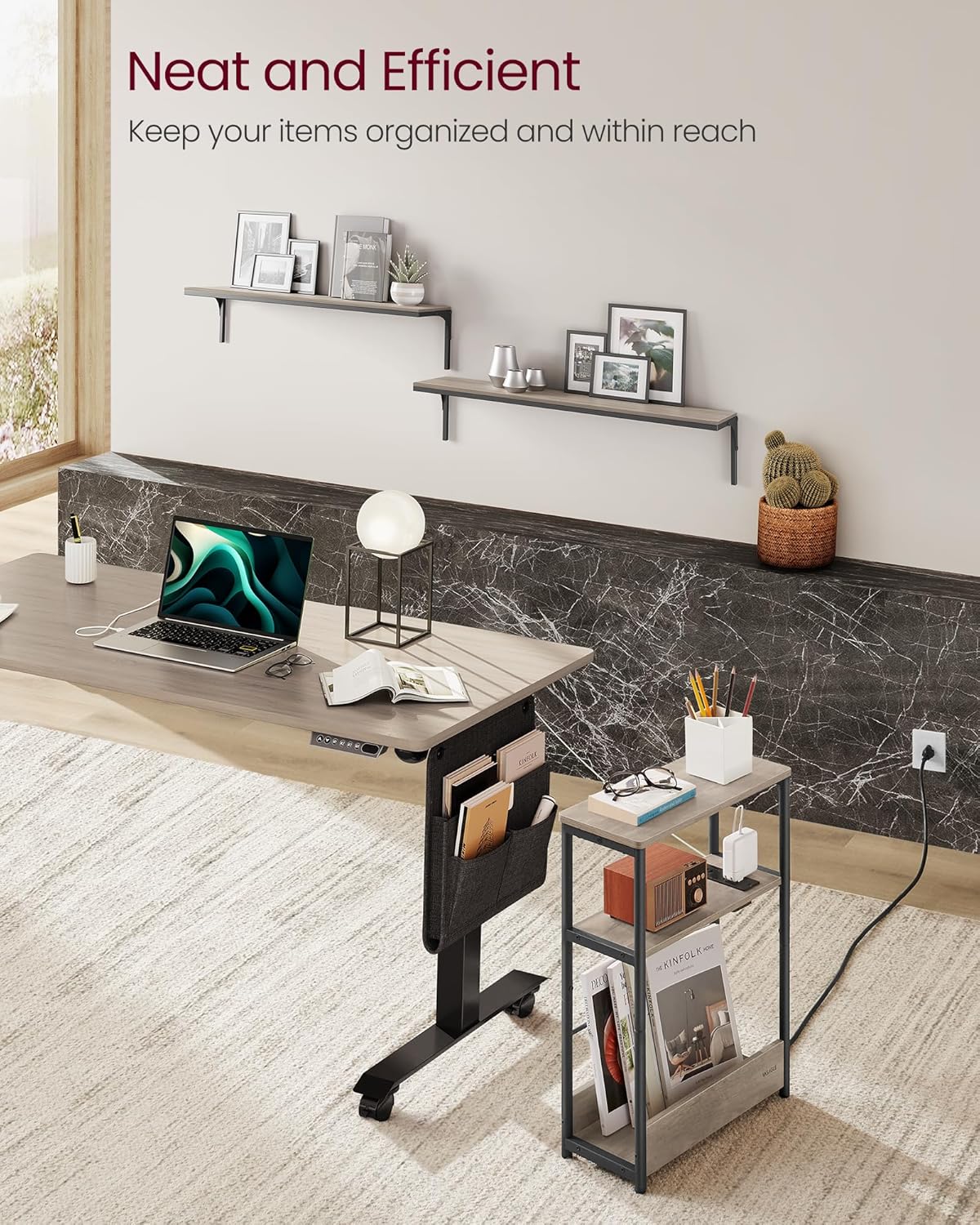 Small Side Table with Charging Station