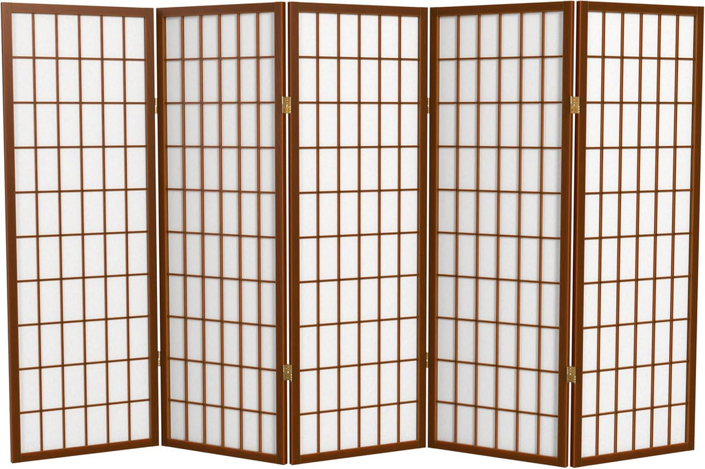 4 ft Shoji Screen - Walnut - 5 Panels