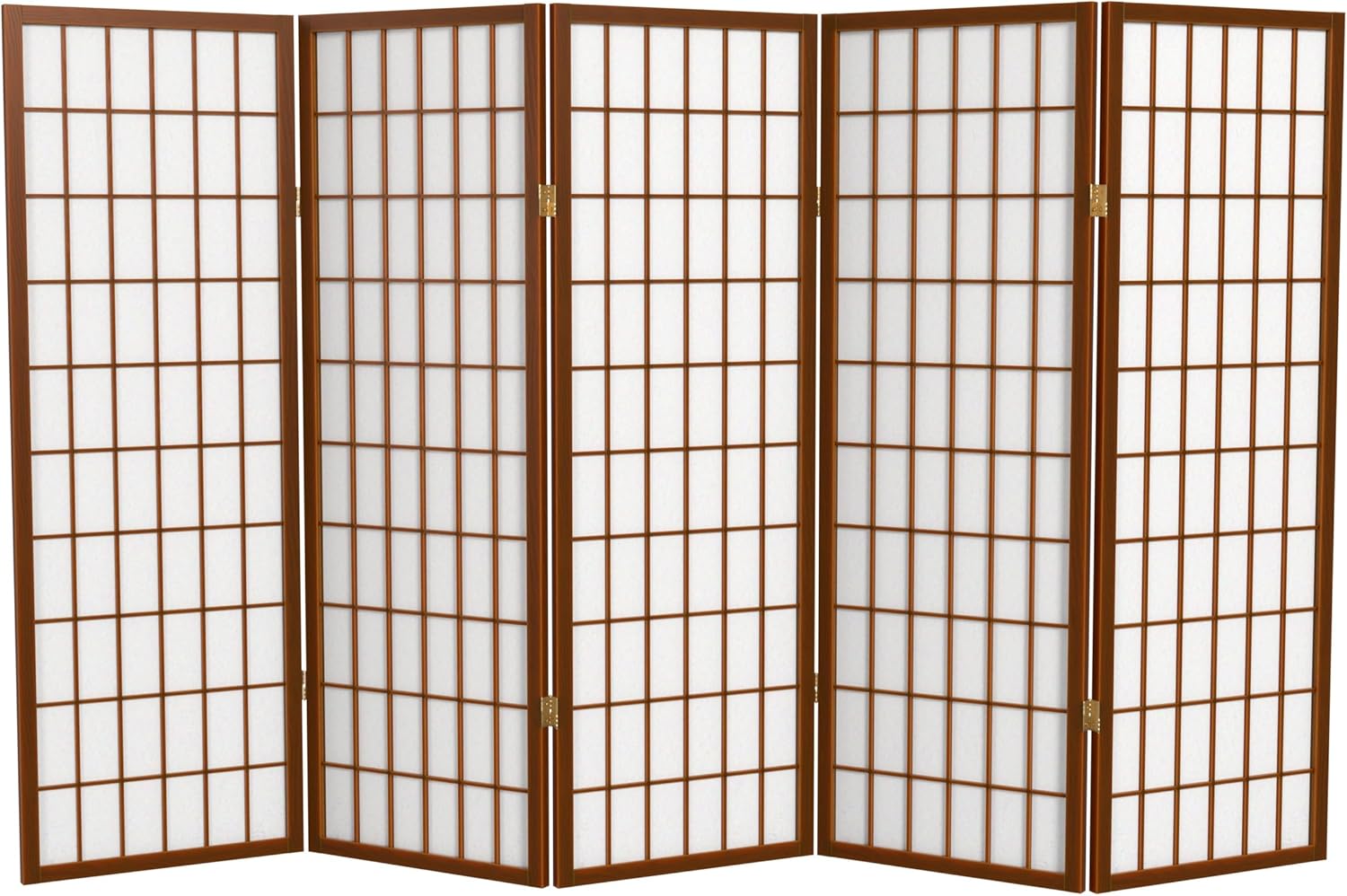 4 ft Shoji Screen - Walnut - 5 Panels