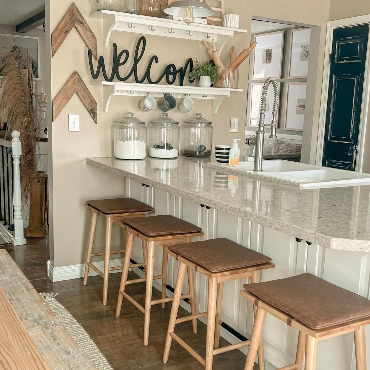 24" Chestnut Brown Bar Stools Set of 2