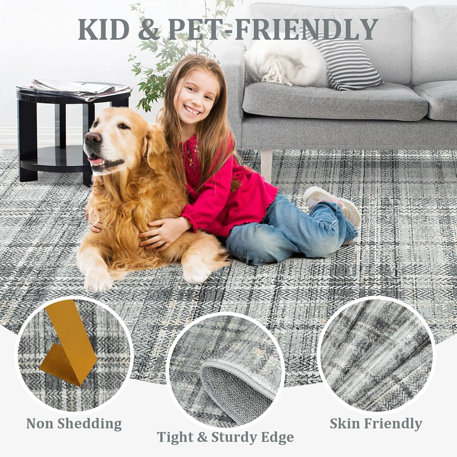 2x10 Plaid Hallway Runner Rug