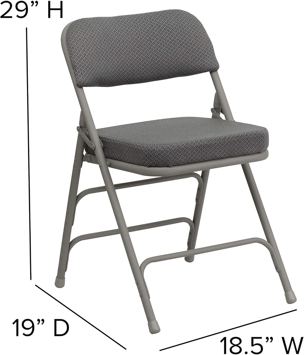 Set of 4 Metal Folding Chairs with Cushioned Seat