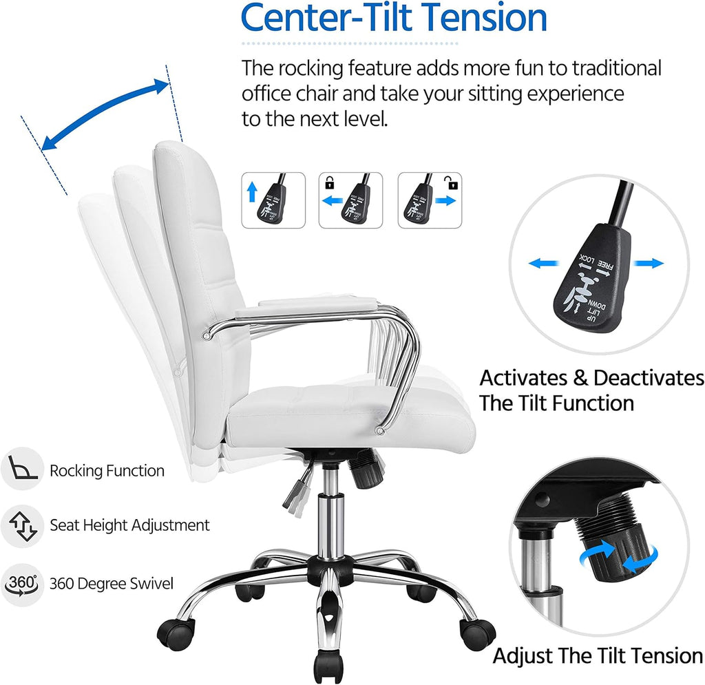 White Ergonomic Office Desk Chair