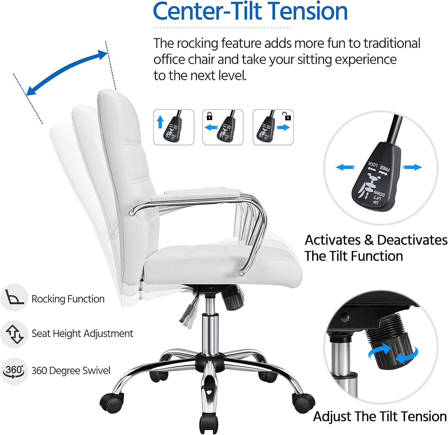 White Ergonomic Office Desk Chair