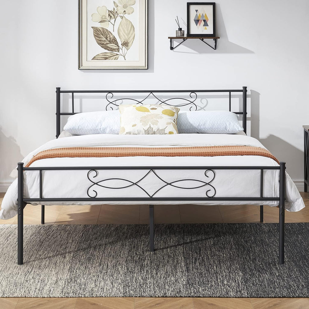 Twin Size Metal Platform Bed Frame with Headboard