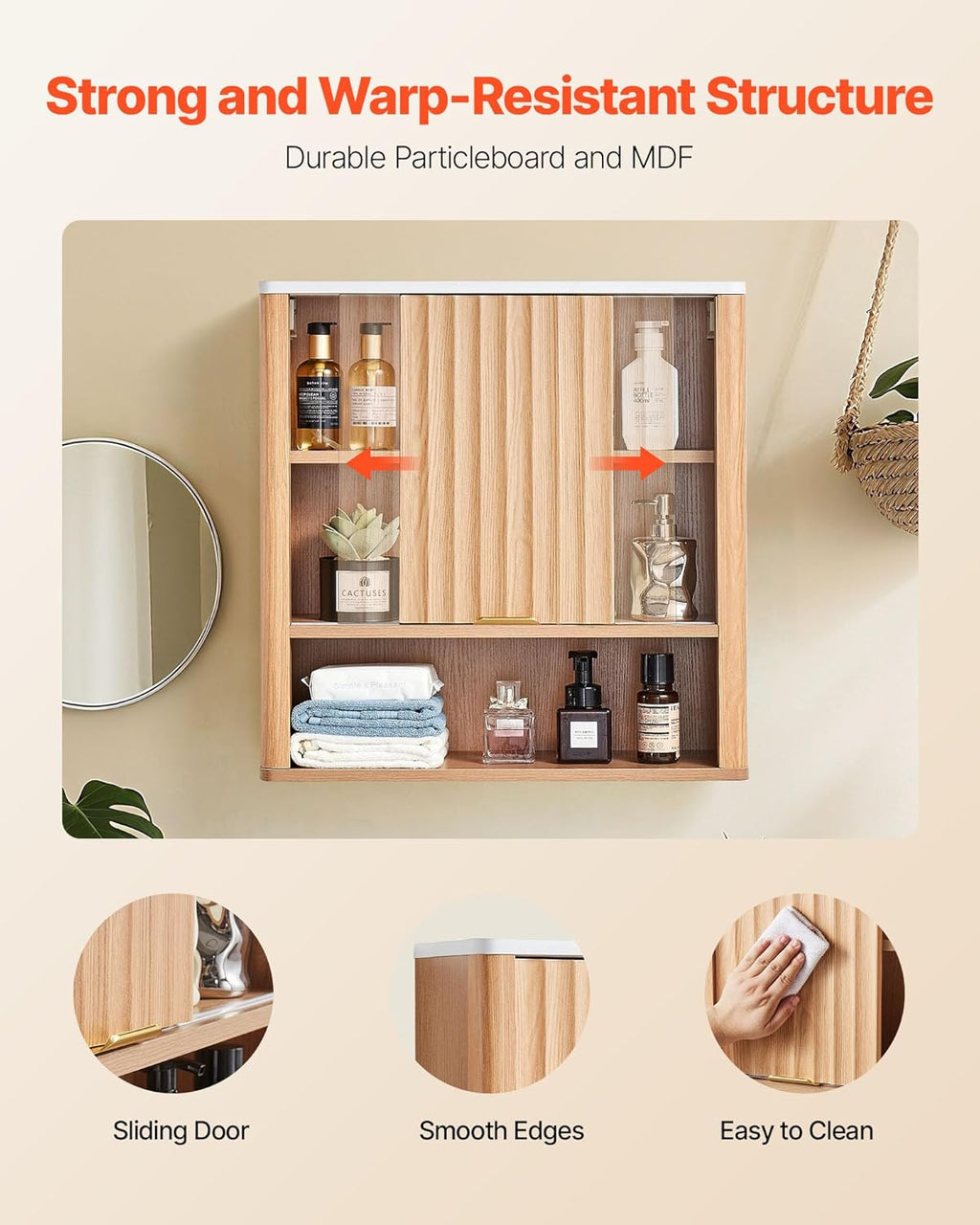Wall Mounted Bathroom Cabinet with Shelf