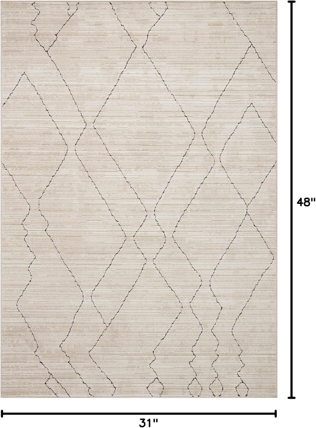 2'-7" x 4' Accent Rug Sand/Charcoal