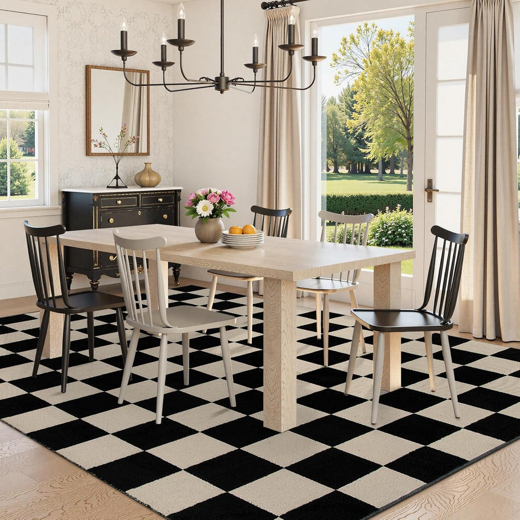 Small 3x5 Checkered Race Car Rug