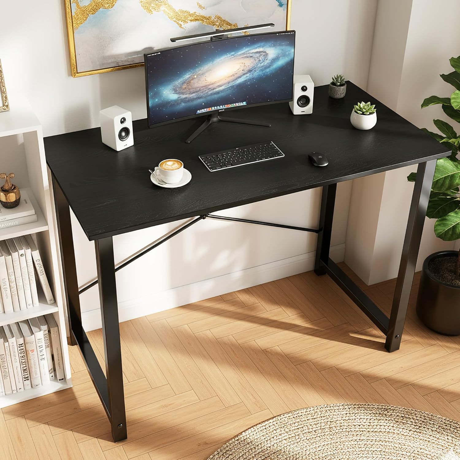 Small Office Desk with Storage and Hook